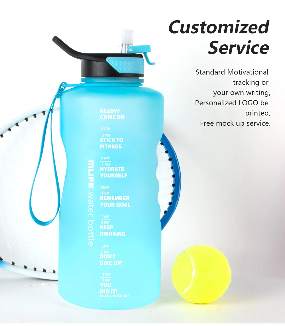 1 Gallon Fitness Water Jug Gallon 64oz 2l 2 Liter 2.2l Motivational ...