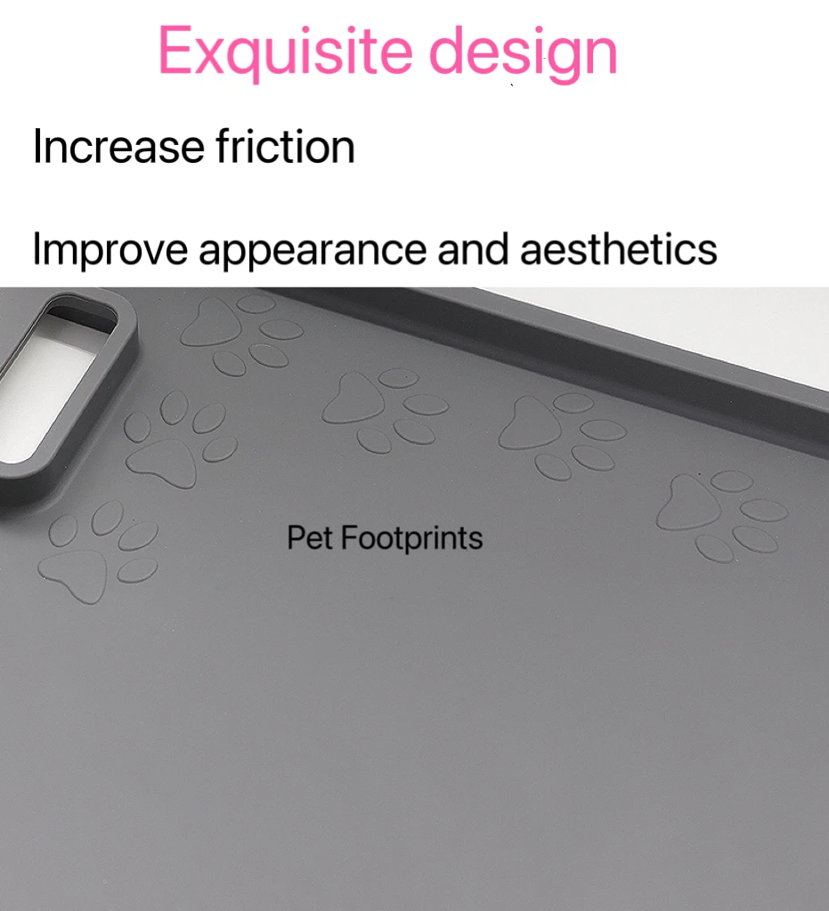 Customizable Reusable Washable Pet Food Mat Tray Silicone Pet Feeding Mat Food Grade Dog Cat