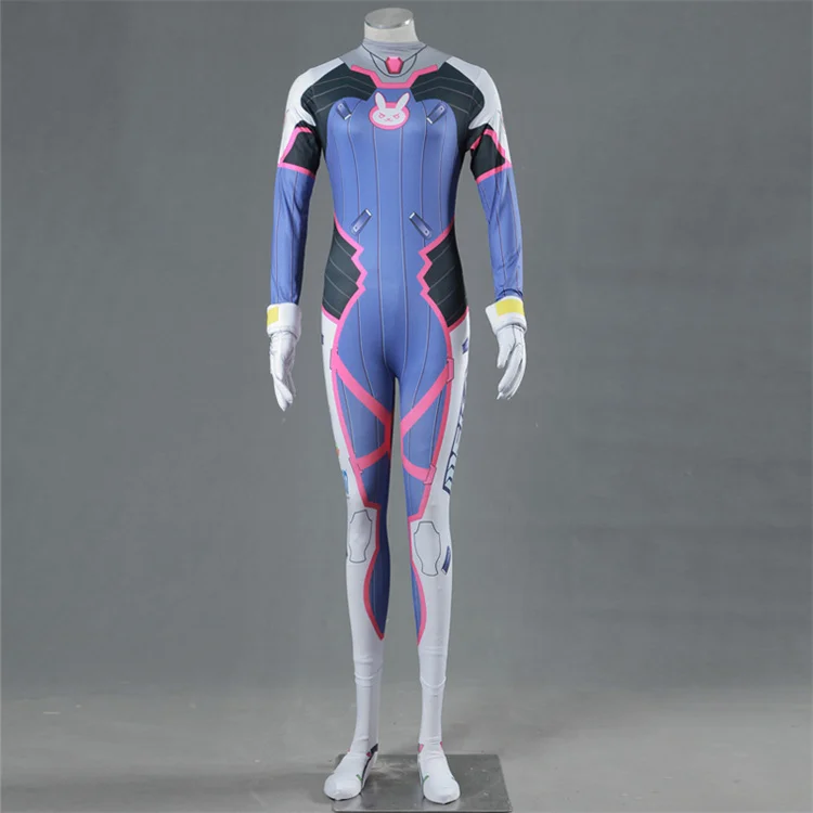 Sexy Women Dva Cosplay Costume Bodysuit Dva Game Female Spandex