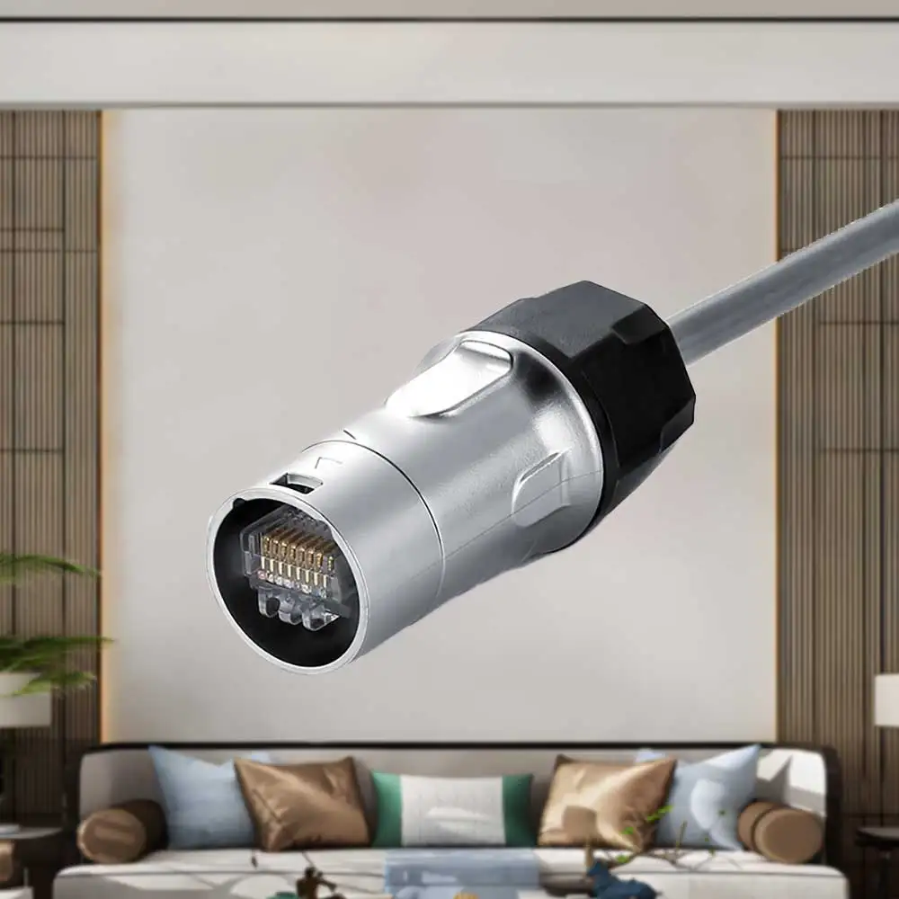 Oswell Circular Connector Waterproof Metal Circular Cat5 Rj45 Connector