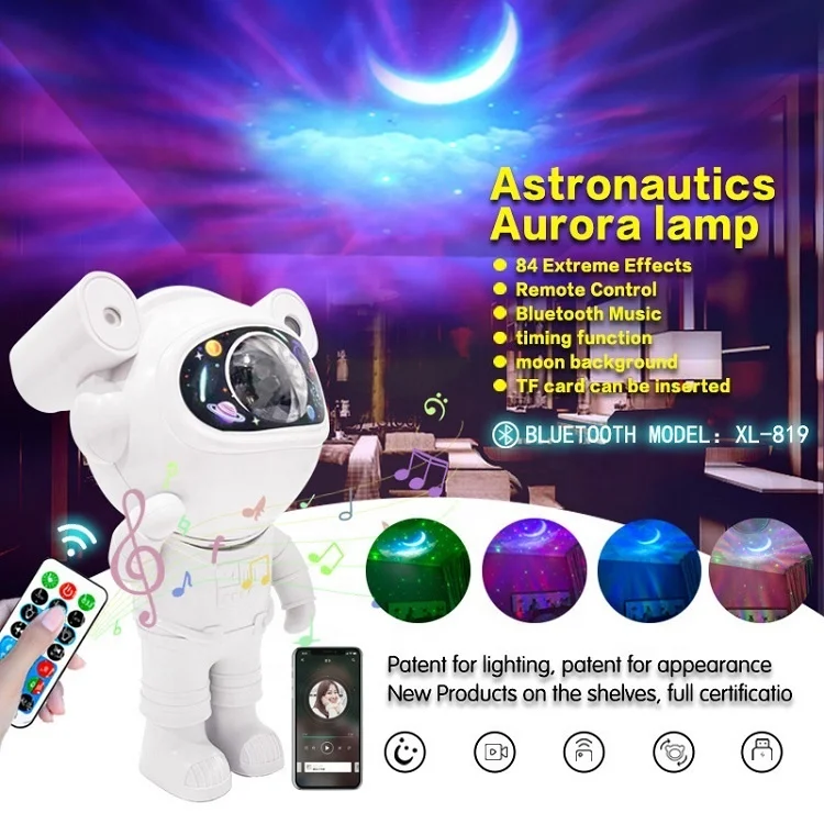 Astronaut Star Projection Light: Bluetooth Speaker & Night Lamp