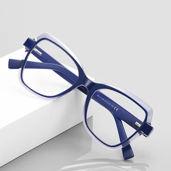 TR90 Good Quality Spectacle Frame Irregular Rectangle Trendy Blue Light Blocking Lens Glasses Women Men Computer Eyeglasses