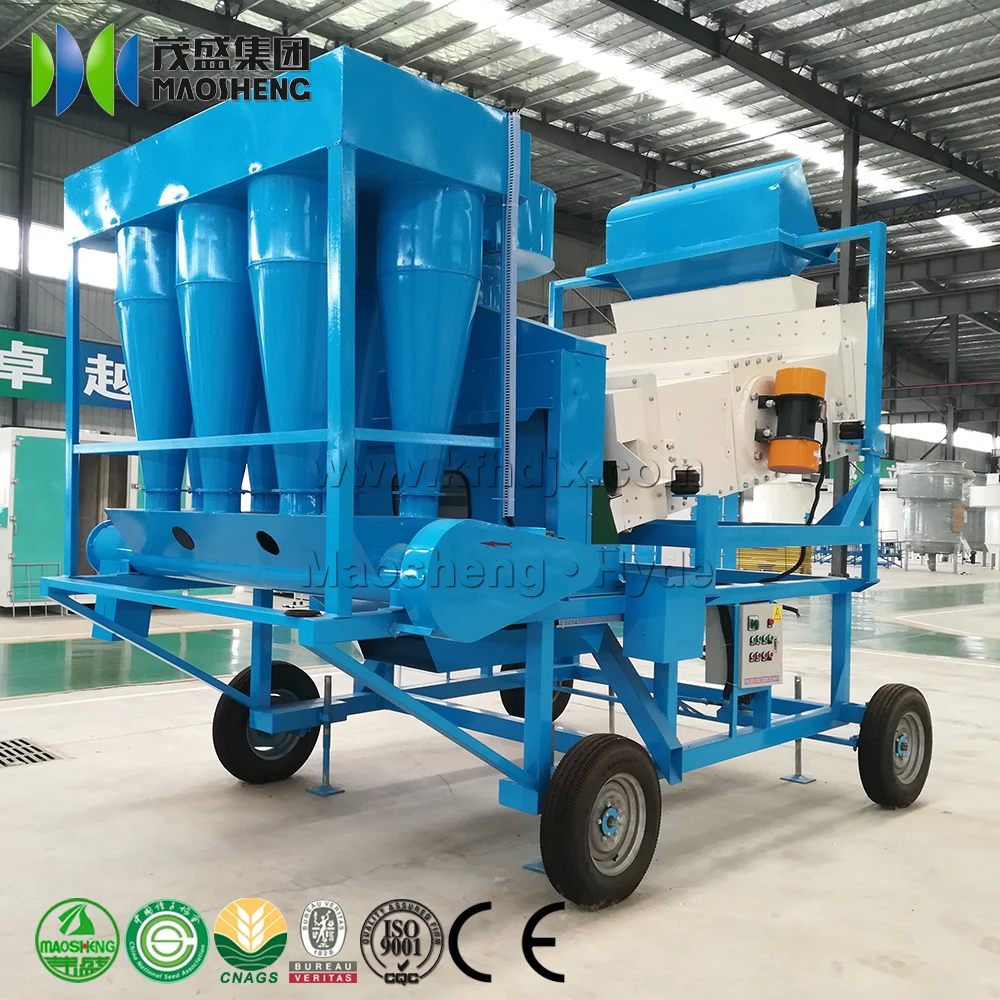 Vanilla Bean Green Gram Beans Mobile Vibrating Sieve Precleaning Machine with Dust Collector