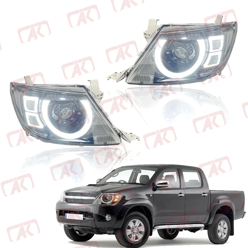 Modified Led Front Headlights Head Lamp Light for Toyota Hilux Vigo SR5 MK6 N70 Pickup 2005-2011 2012-2015