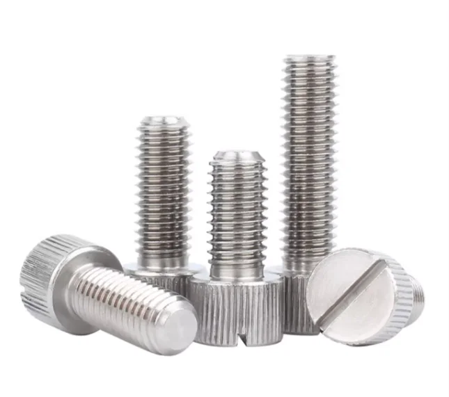 product wholesale pricing 120mm m18 vertical pattern hand twisted slotted design ss304 stainless steel din rolling knurl screw-61