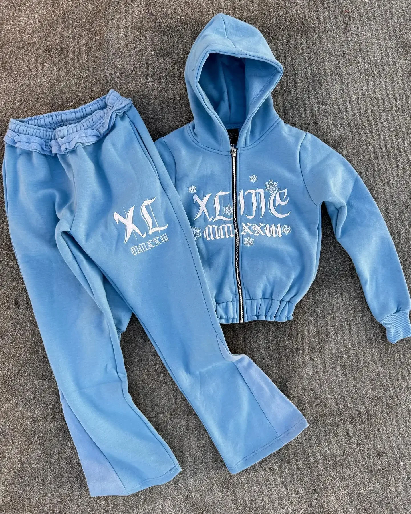 Custom Manufacturer Jogging Suits Zip up Hoodie and Sweatpants Sets Full Unisex Cotton Embroidery Flared Sweatsuit Tracksuit Men