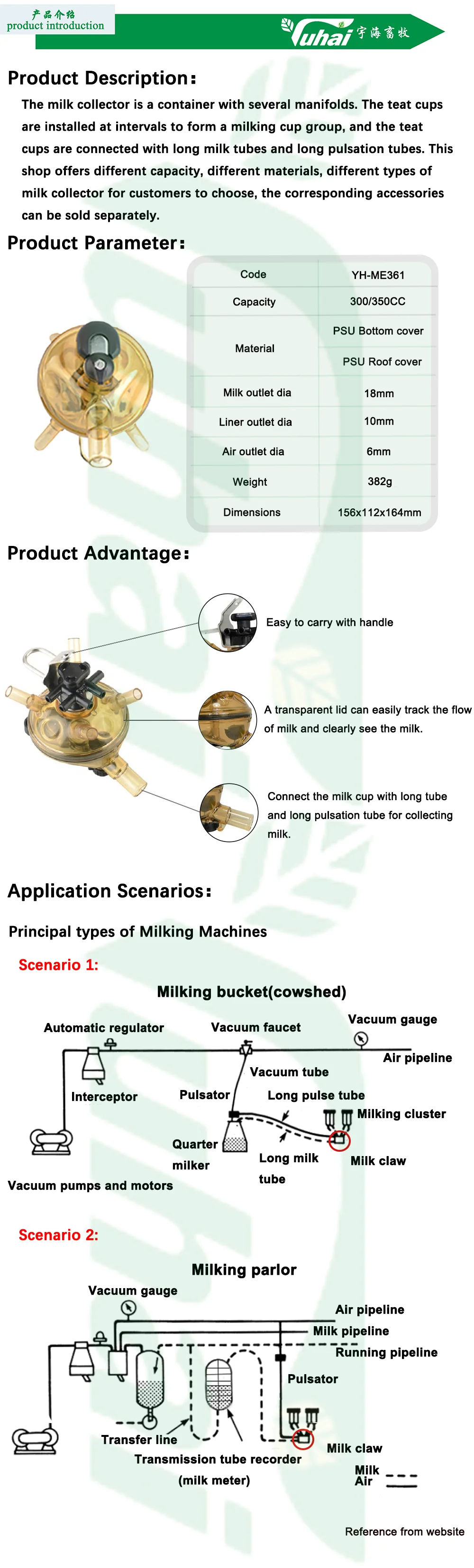 product interpuls 300cc milk claw classic 300cc milk cluster for cow milking machine system-0