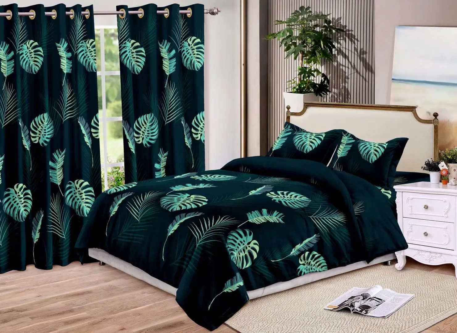 12PCS BEDDING SET WITH cheapest CURTAINS(6Kg)