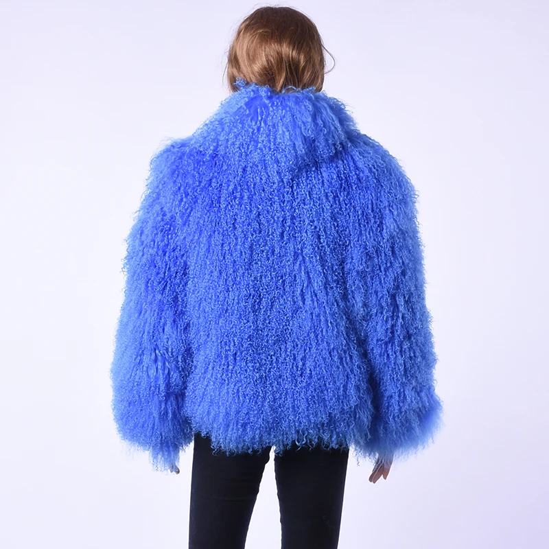 MWFur Woman Fur Coats Woman Winter Warm Fur Clothing For Ladies Fashion Mongolia Sheep Fur Coat Casual Collar