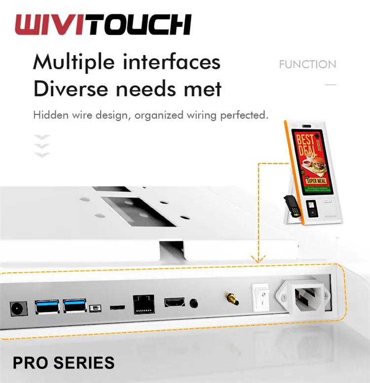 Android Self Service Touch Screen Ticketing Parking Machine McDonald Kiosk Self Ordering Kiosk Food Order Payment Kiosks