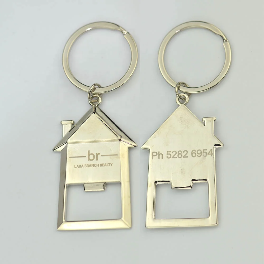 Custom Gift Metal Small Logo Key Chain Keychain Bottle Opener Keyring Key Ring for Promotion