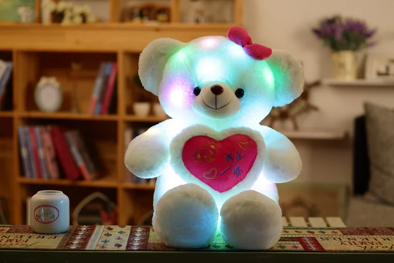 Beautiful Led Lighting Teddy Bear Stuffed Animals Plush Toy Colorful ...