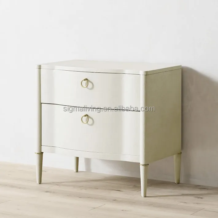 Hotel home luxury wood bedside table indoor furniture bedside table nightstand