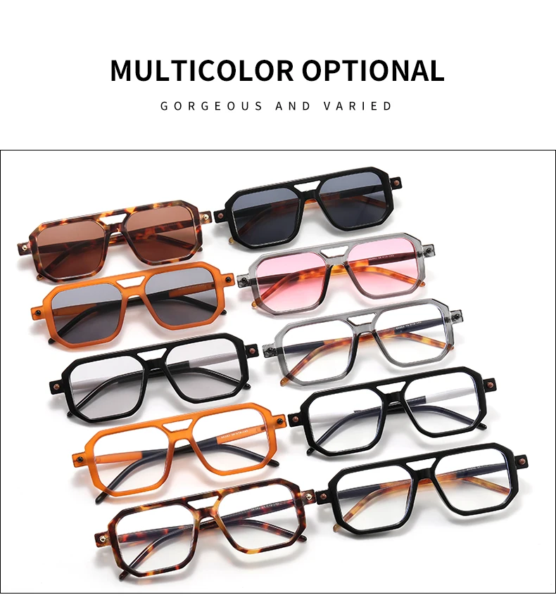 Cool Fashion Unisex Retro Men Women Sun Glasses Vintage Small Rectangle Rimless Sunglasses 2022