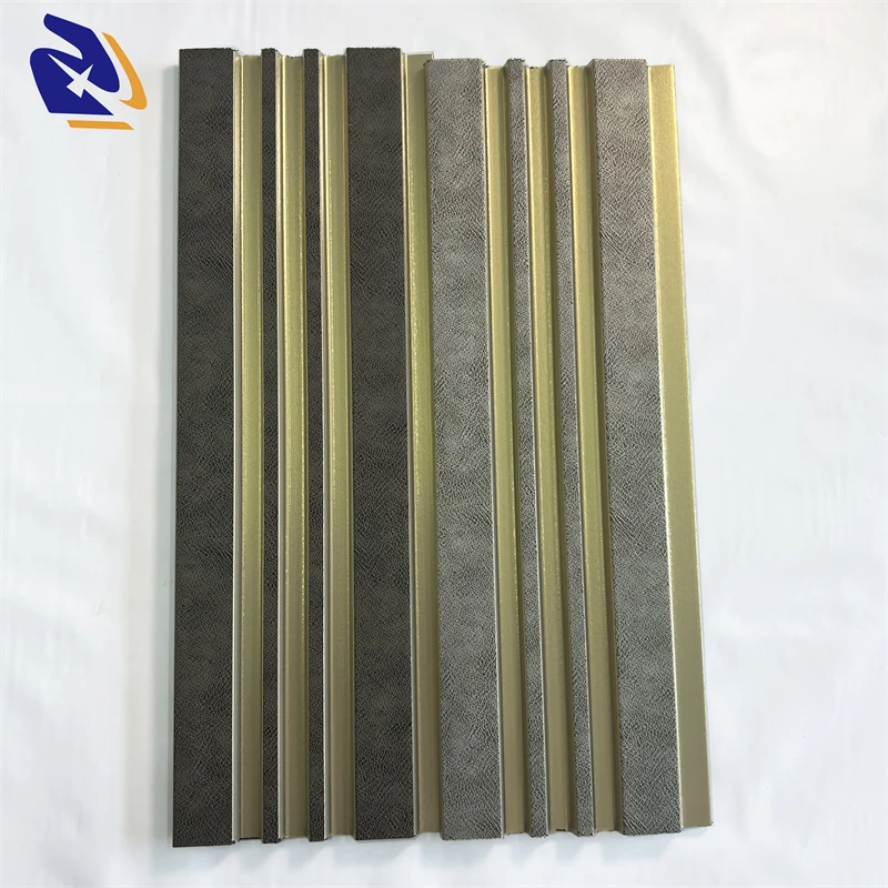 Smooth Leather Gold Design PS Wall Panel Interior Wall Panel Nice for Decor PS Fluted Wall Panel