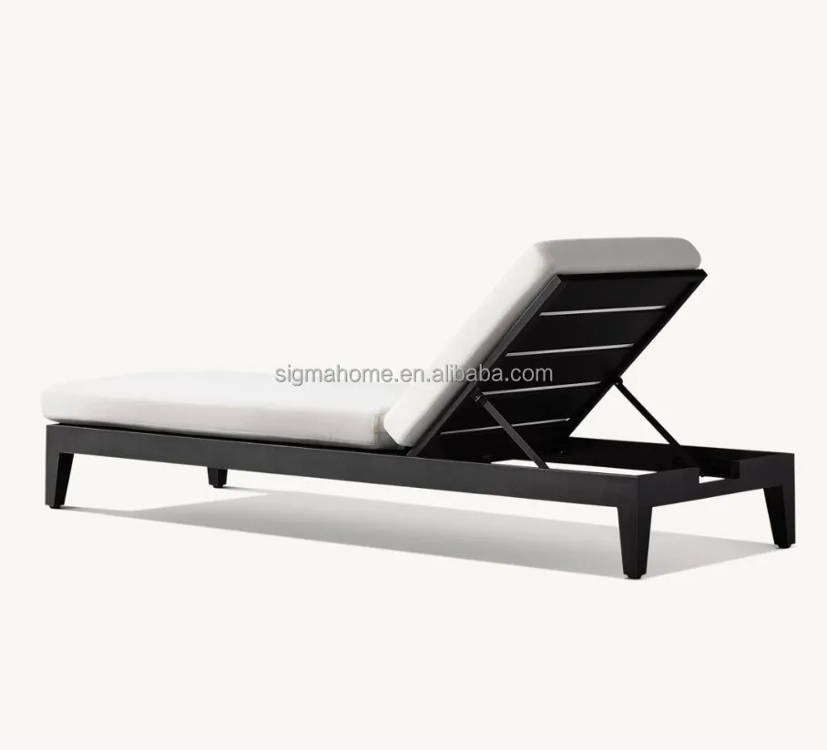 Aluminum Outdoor Furniture Patio Garden Sofa Outdoor Sunbed Single Chaise Lounge