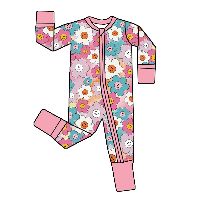 Hot Selling Baby Sleepwear Custom Print 95%bamboo 5%viscose Fabric One ...
