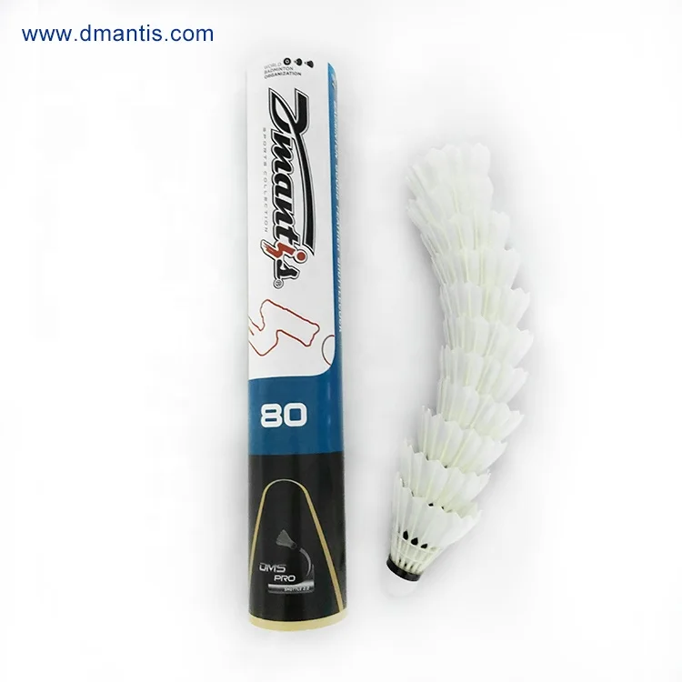 Ready to ship factory Class A Goose Feather Badminton Shuttlecock Tournament Grade White Durable Feather Sandwich Cork