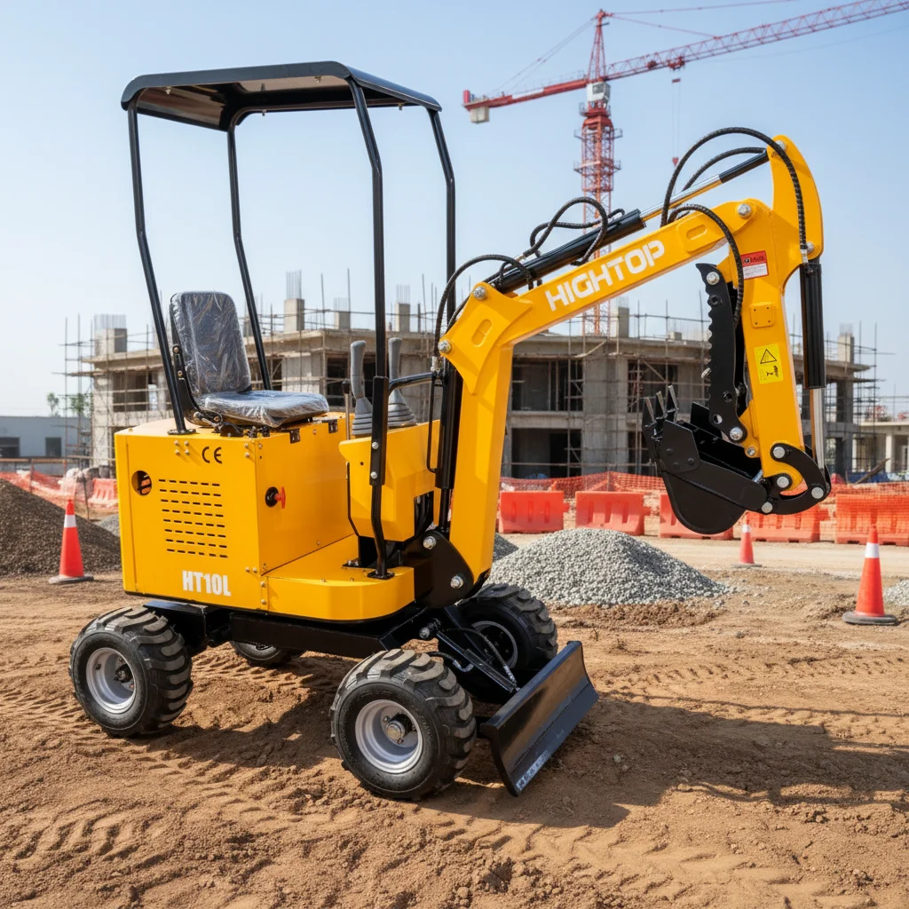 1 Ton Küçük Tekerlekli Ekskavatör Hidrolik Küçük Tekerlekli Kazıcı, İnşaat Peyzaj ve Belediye Projeleri için