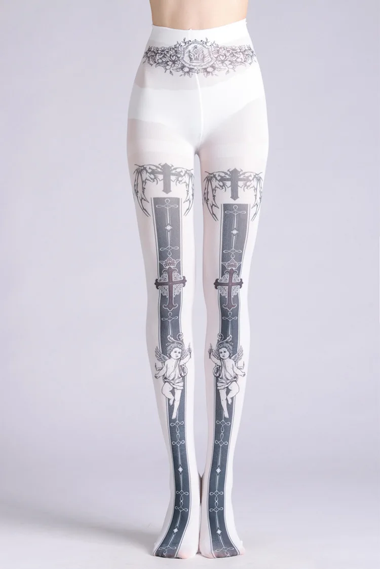 Bas de petite fille en soie incrustée avec imprimé fleur