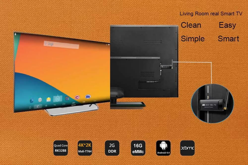 Android TV Stick MK903V Smart TV Box with Dual Band Wifi