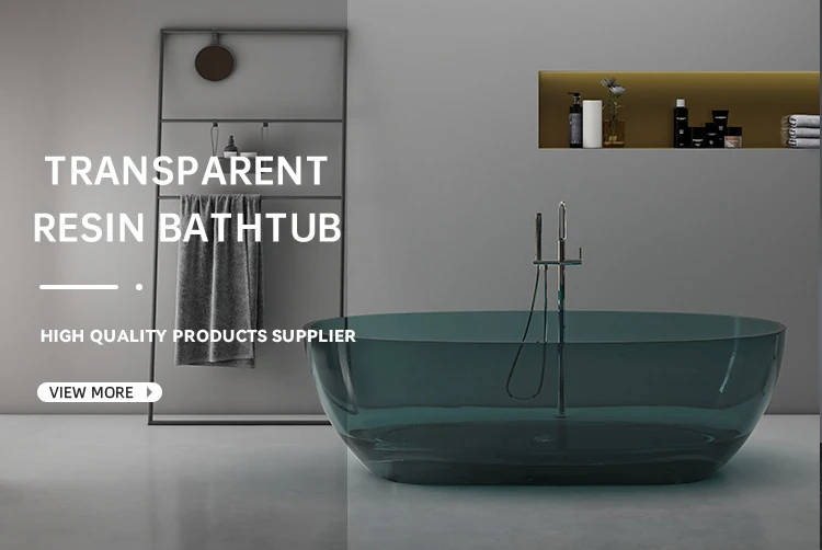 High Quality Indoor Translucent Pure Resin Bathroom Bathtub Soaking
