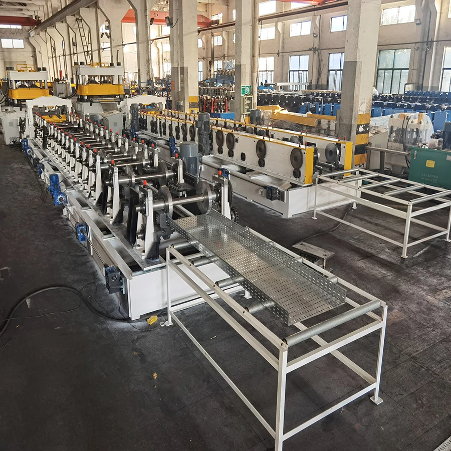 Cable Tray Roll Forming Machine Line with Press Mahine Cable Tray Making Machines Production Line Cable Tray Making Machine