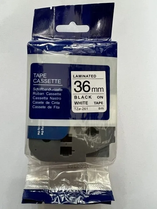 Tze 261 Tze-261 Black On White Compatible 36mm Laminated Tape Label ...