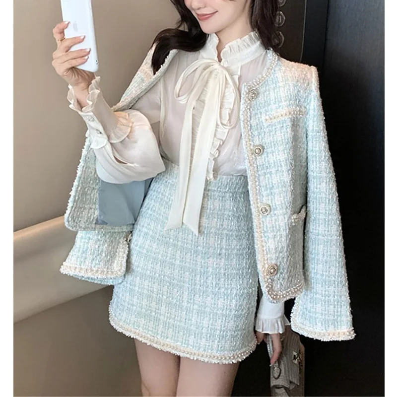 New Dropshipping High Quality Fashion And Elegant Party Wear 2 Pieces Tweed  Women Ladies Suit Skirt And Jacket - Buy New Dropshipping High Quality  Fashion And Elegant Party Wear 2 Pieces Tweed