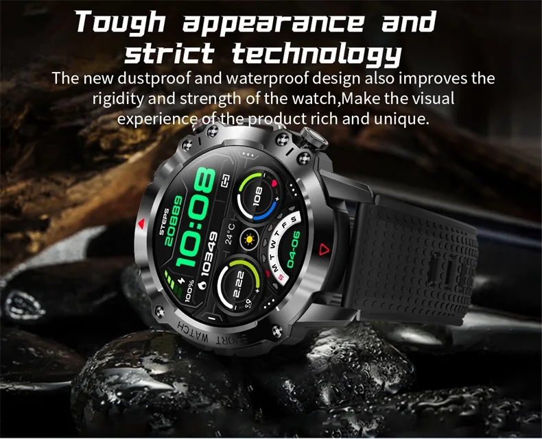 2023 Newest Men Smart Watch Kr10 Outdoor Touch Screen Sport Smartwatch ...