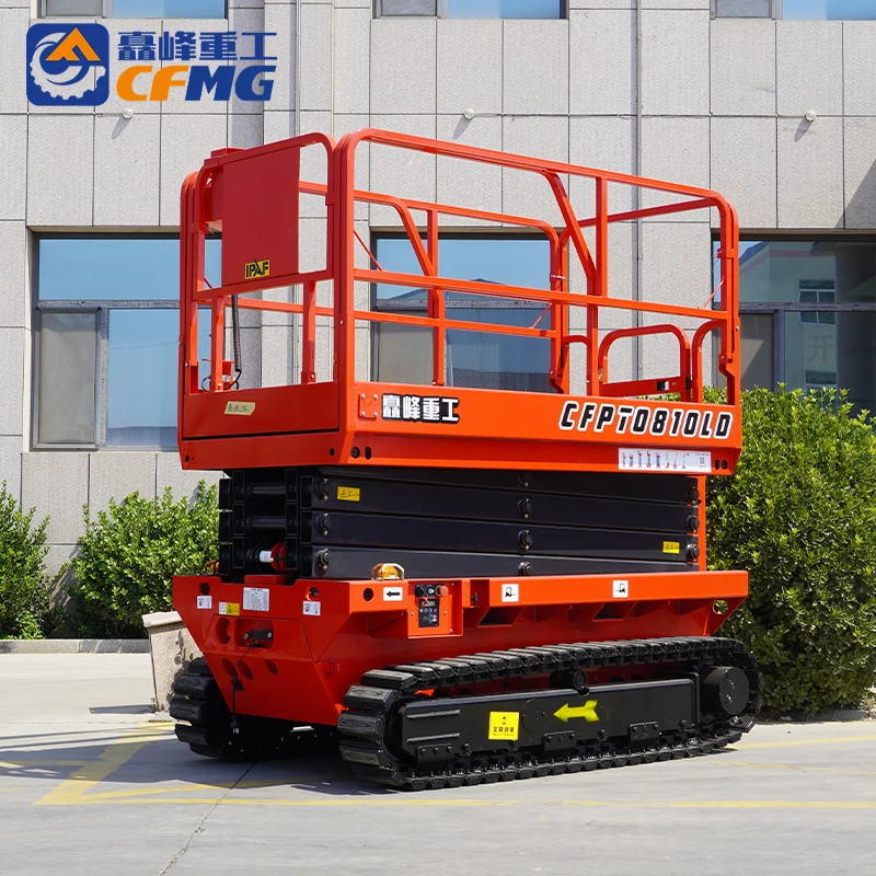 CFMG Lifting 6m-14m Aerial Work Platform Electric Hydraulic Self-propelled Scissor Lift Platform Tracked Crawler Scissor Lifts