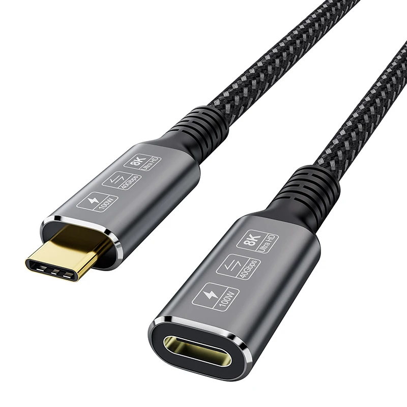 Pd 5a 100w 40gbps Usb Type C Usb4 Extension Cable Male To Female Type C