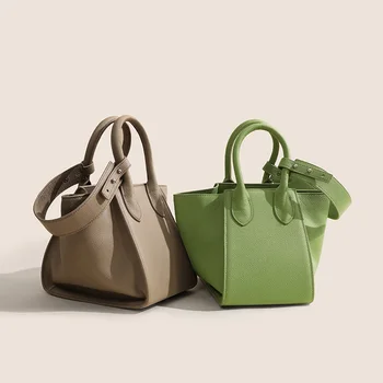 Viney High Quality Handle Shoulder Genuine Leather Handbags for Women Crossbody Bucket Ladies Hand Bags