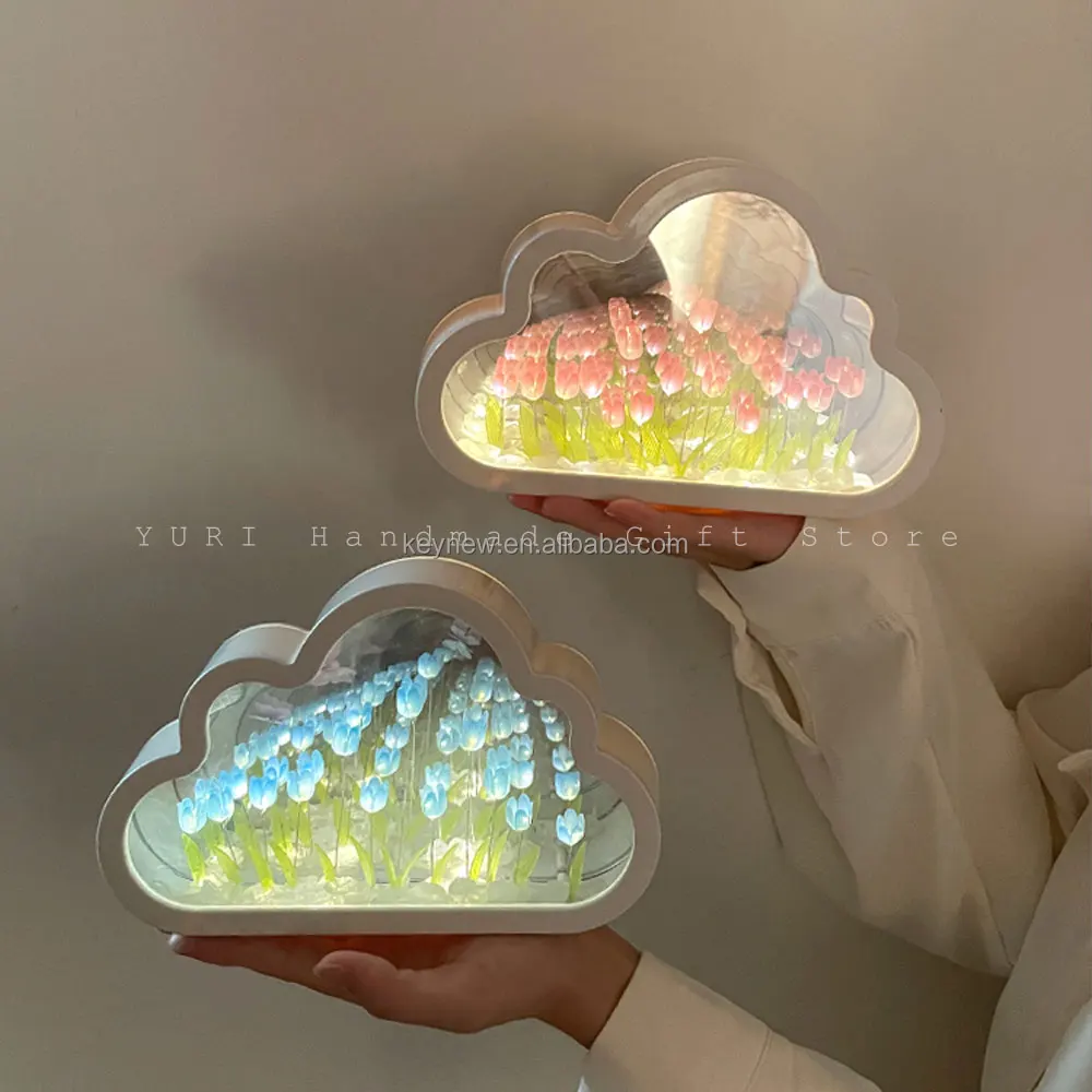 16 Flowers Cloud Tulip Night Light Handmade Diy Material Flower Home ...