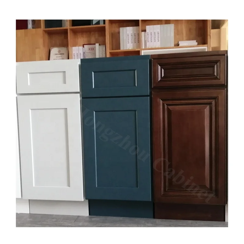 Factory Automatic Production Construction Building Hotel Apartment Flat Pack American Modern Kitchen Cupboard Wood Door