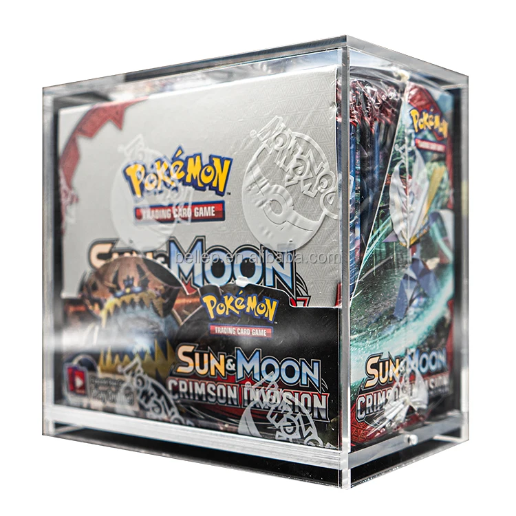 Wholesale Custom Clear Acrylic Box With Lid Pokemon Booster