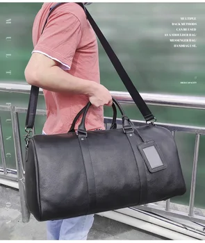 waterproof Genuine Leather Duffel Bags underseat  Custom Outdoor Long Journey Weekender ENGLAND STYLE Travel Duffle