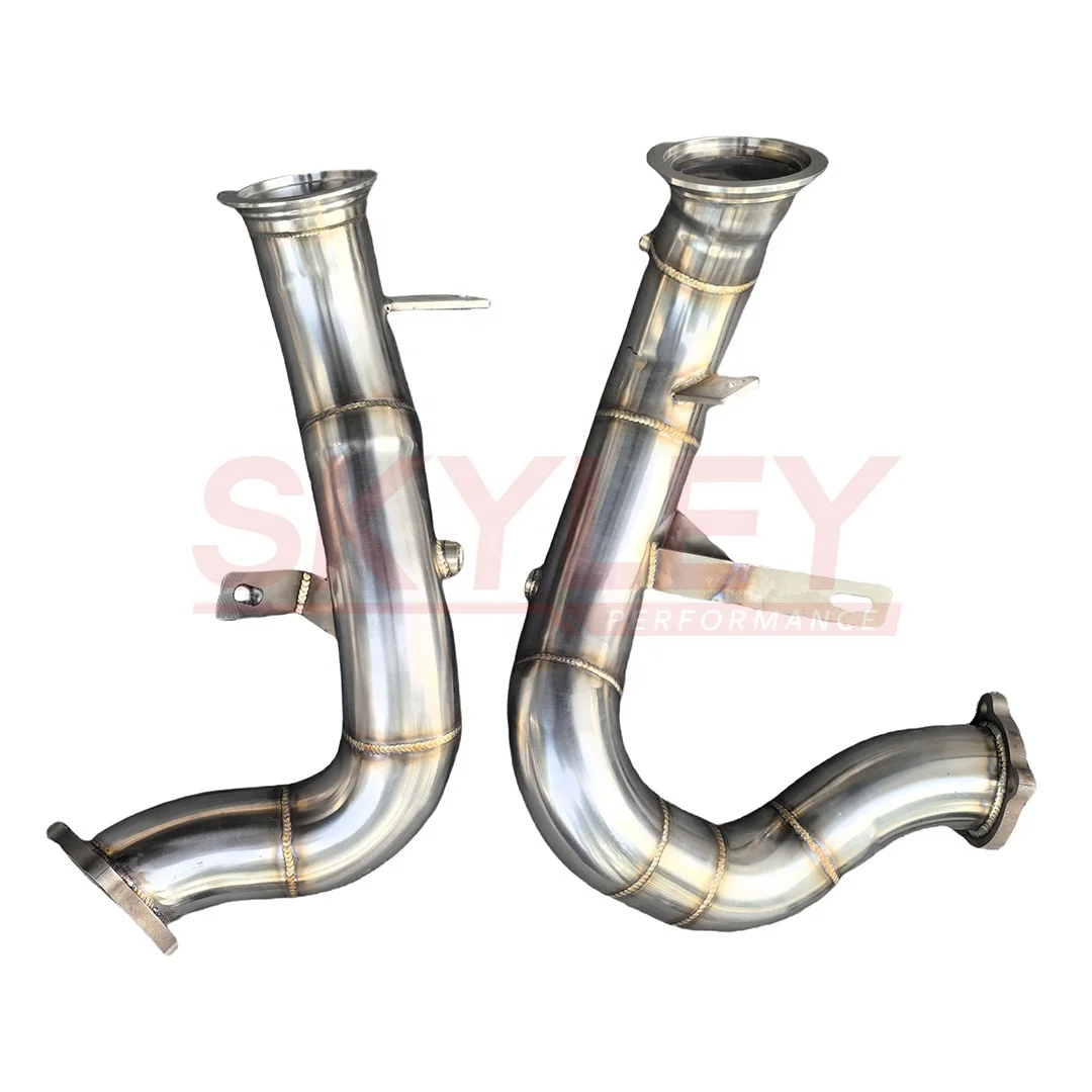 Exhaust Downpipe for Porsche Macan S/GTS/Turbo 3.6L/3.0L/2.9L V6-304 Stainless Steel Brushed Finish 100% Perfect Fit