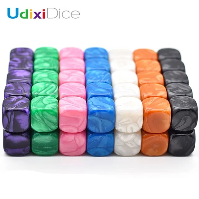 Udixi Plastic Acrylic 16mm Blank Dice Cube For Board Games,Diy,Fun And