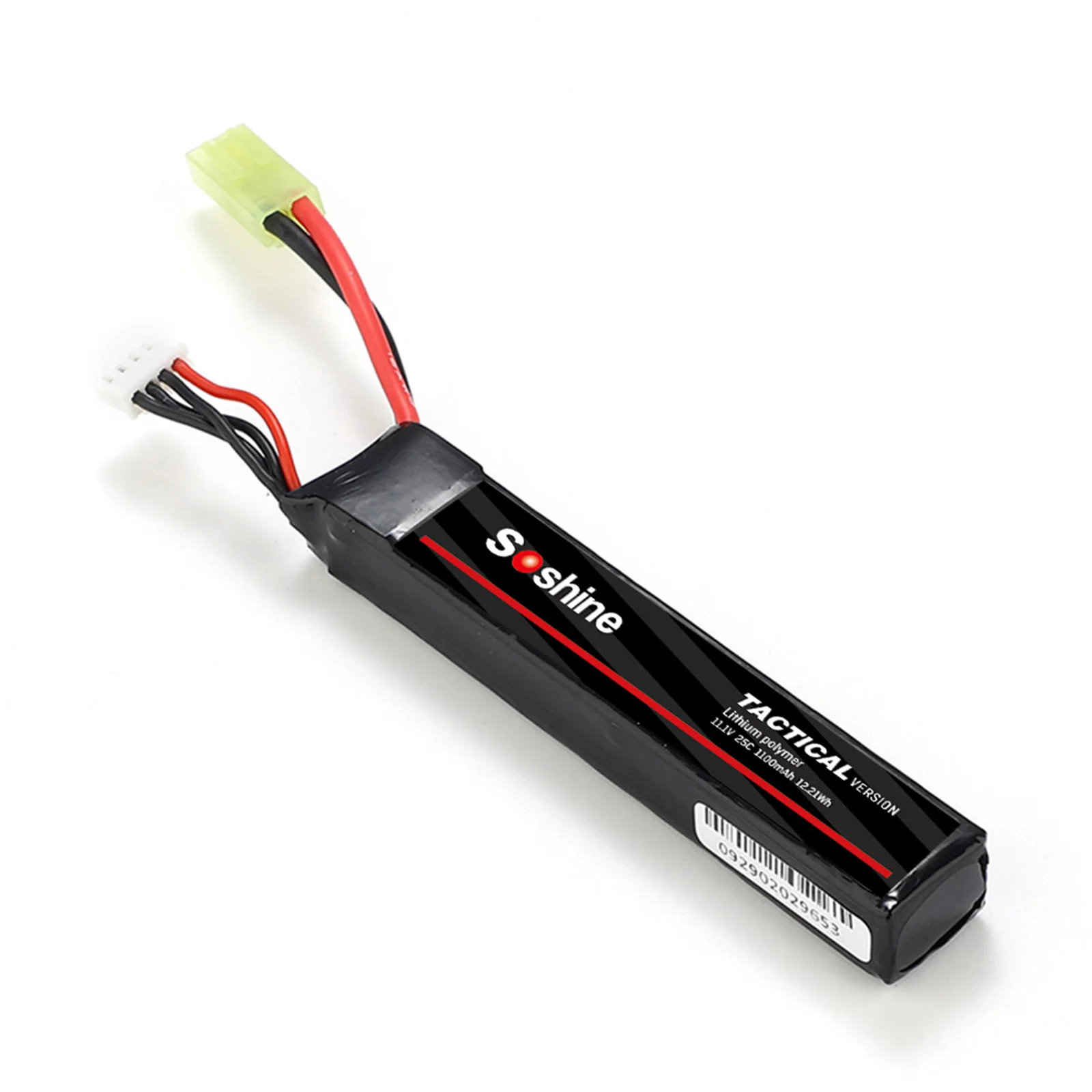 thumbnail image 2 of Boslipo 11.1V 1100mAh 25C Lipo Battery For Airsoft - 3S Battery With Mini Tamiya Connector | High Capacity AEG Power 2 of 11