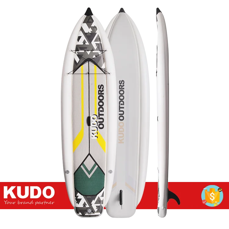 KUDO Three Chamber Inflatable Paddle Board Fishing SUP with Swivel Seat