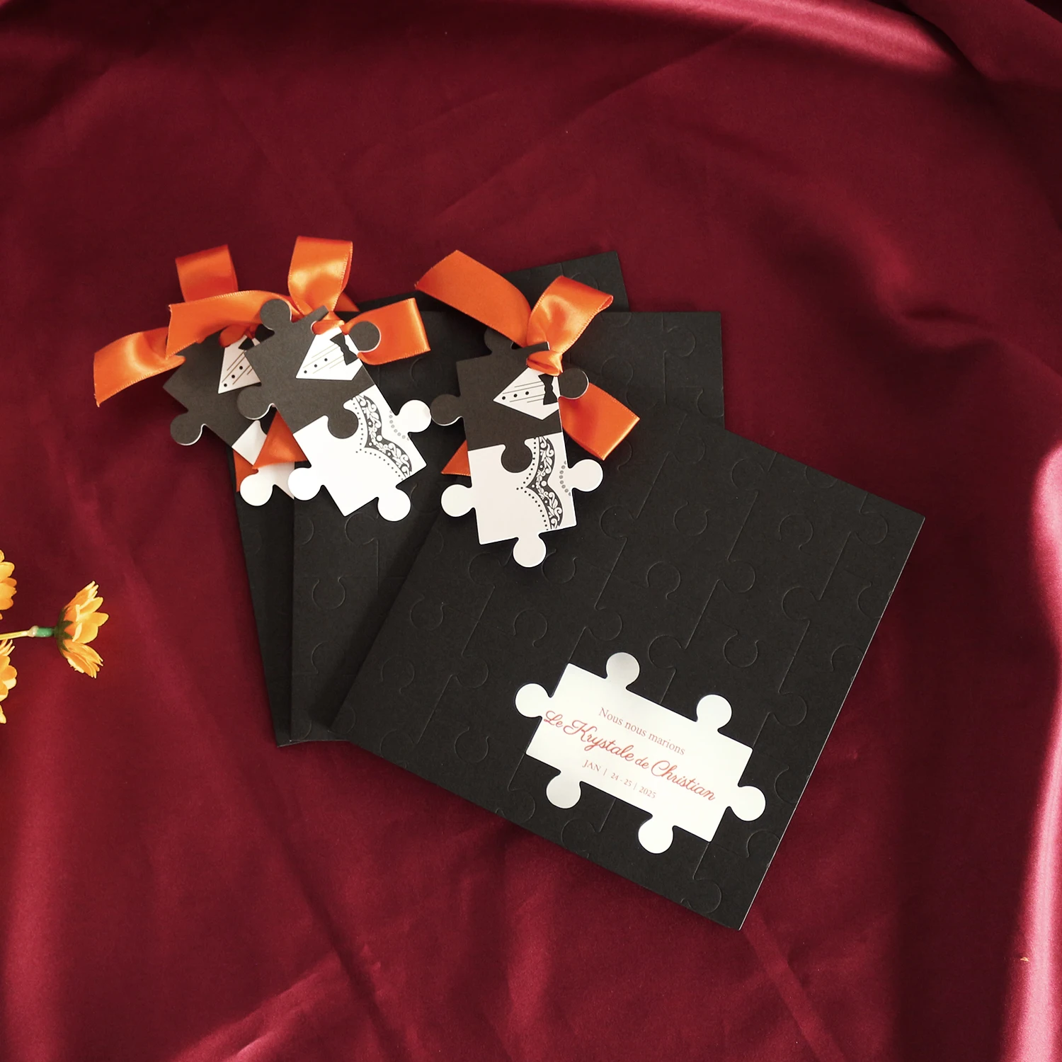 Debut New Design Wedding Invitation Programme Cards Creative Puzzle Bookstyle Wedding Card Design