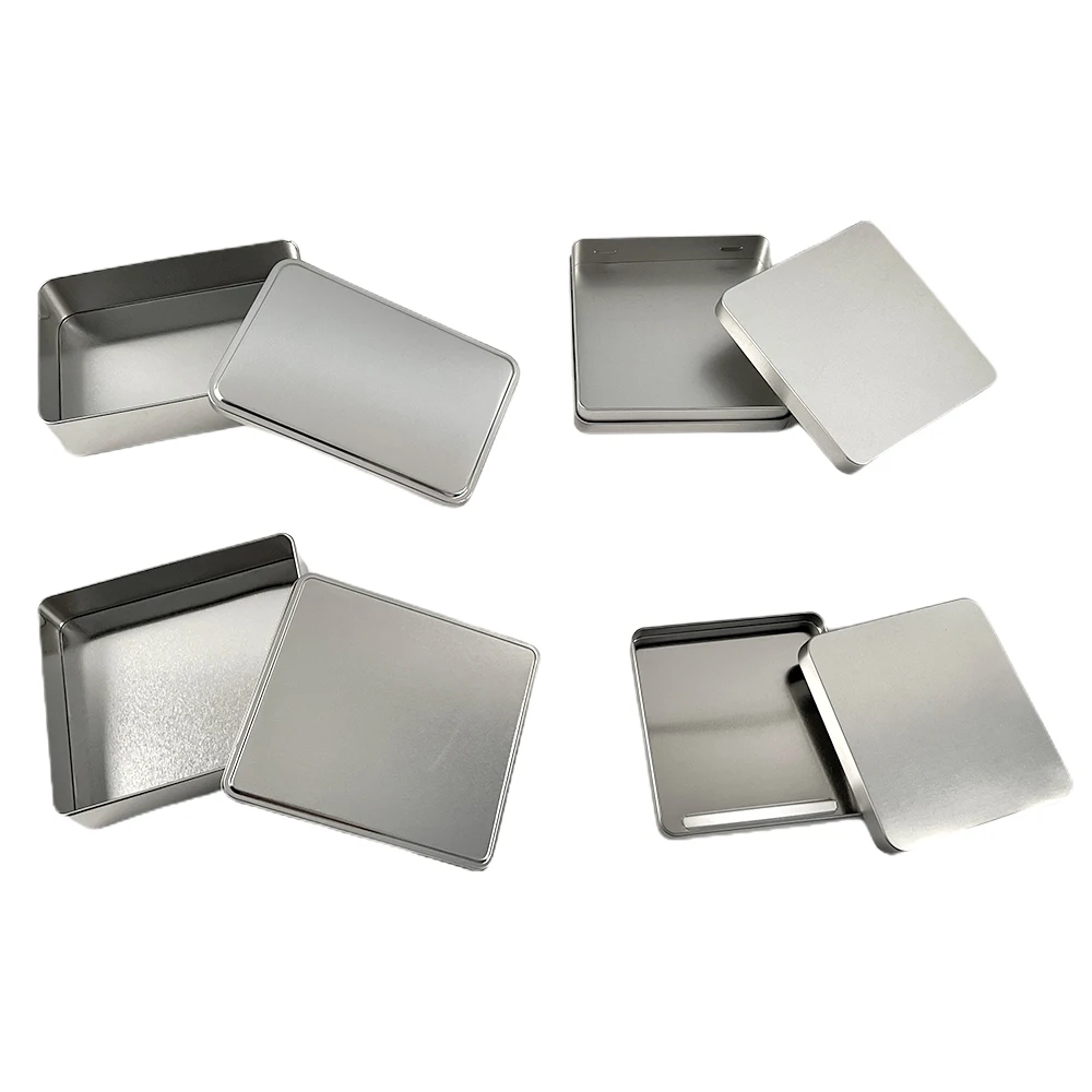 Tinworld Factory Custom Tinplate Storage Container Rectangular Square Metal Can Food Gift Hinged Tin Box for Candy Tea Cookie