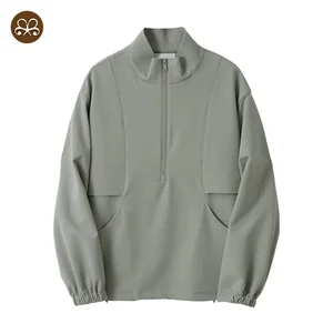 Manufacturer Custom Men's Hoodies Waterproof Jacket Drawstring Half Zip Pullover Windbreaker for Men