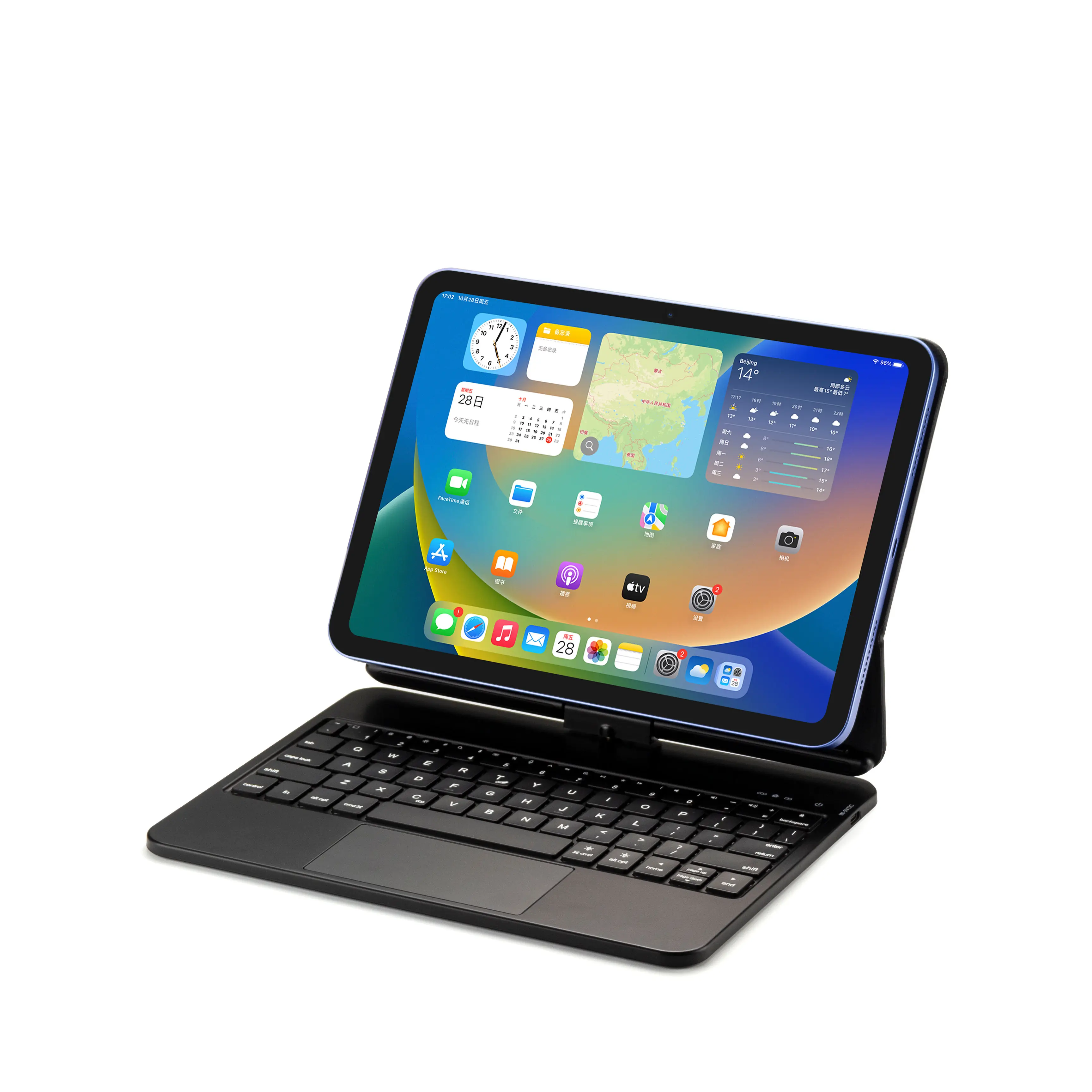 Coque clavier magique sans fil intelligente pour iPad 10,9 pouces et 11 pouces avec pavé tactile, coque de clavier rétroéclairé RGB, accepte la personnalisation OEM
