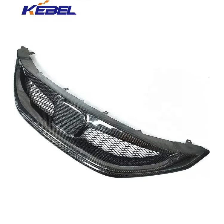 KEBEL Novo stanje za 2013 - 2015 Honda Civic Sedan SI Prednja mreša za branik - izgled ugljeničnog vlakna, ABS mreša LED