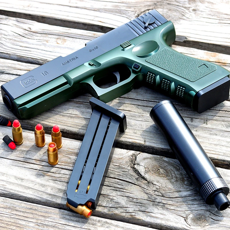 Shooting Toy Clip  EVA Manual Loading Plastic Small Soft Bullet Shell Ejection Gun Game