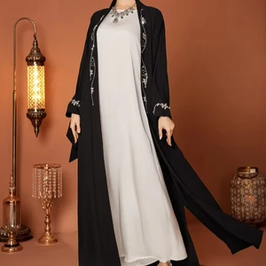 New Wholesale Middle East Muslim Robe Women Beaded Cardigan Coat Long Sleeve Dress