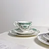 Vintage turquoise cup and saucer 220ml - 220ml