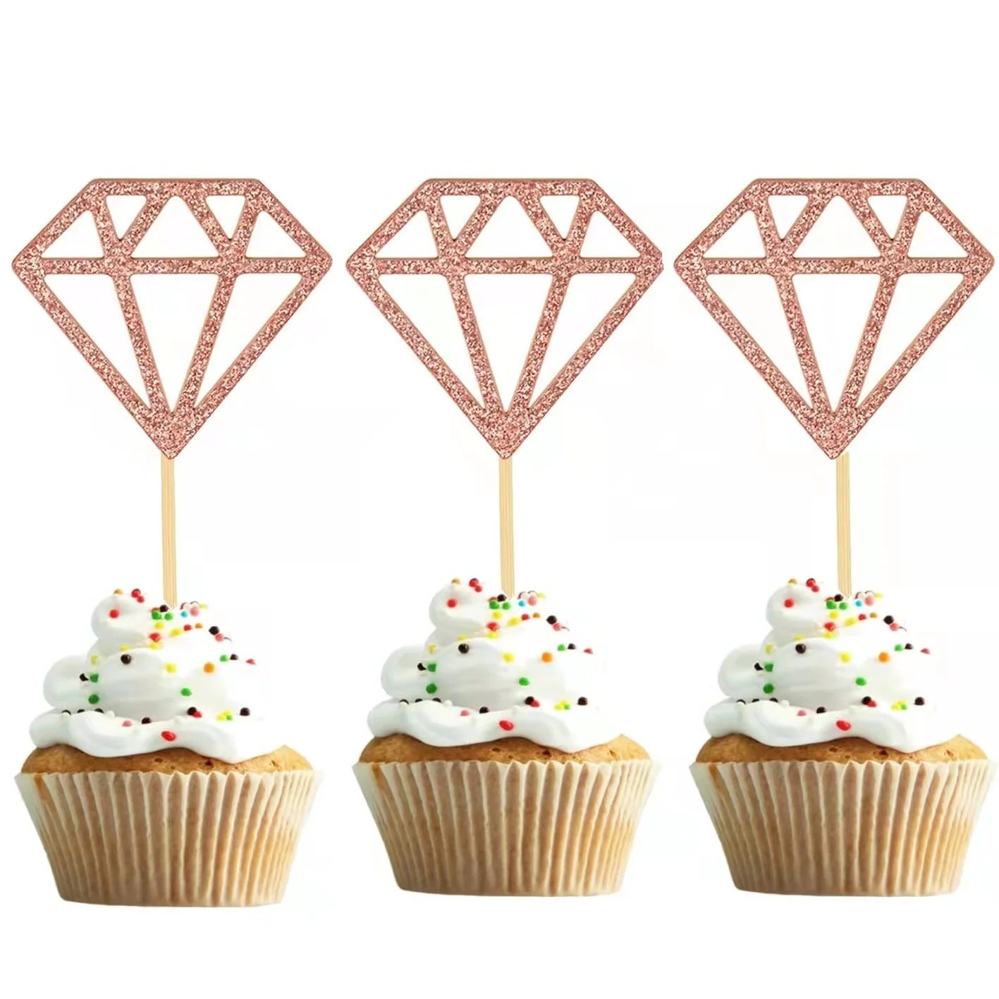 Wholesale Glitter Paper Diamond Shape Cake Insert Bride to Be ...